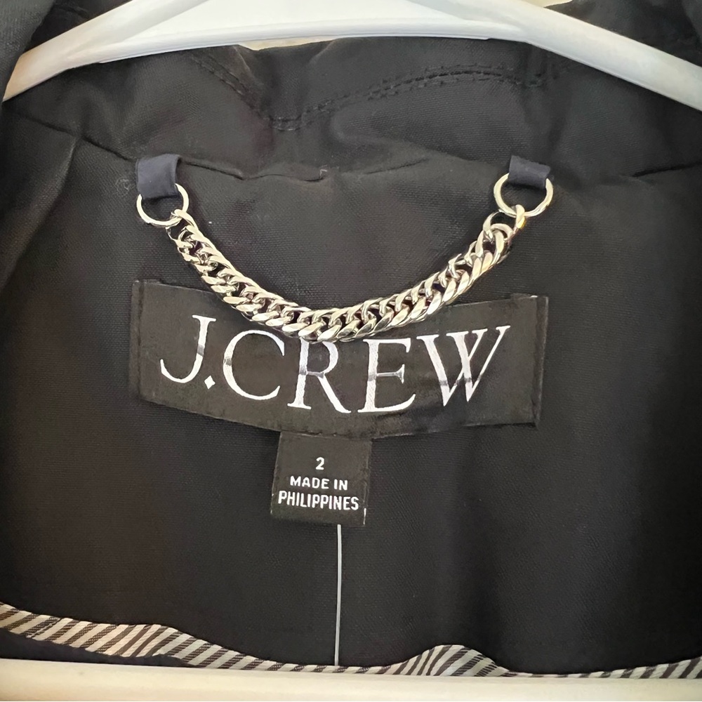J. Crew Icon Trench Coat in Black Size 2 NWT - Picture 10 of 14